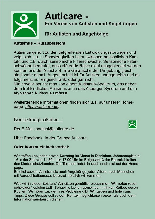Autismus Treffen 04.06.2016