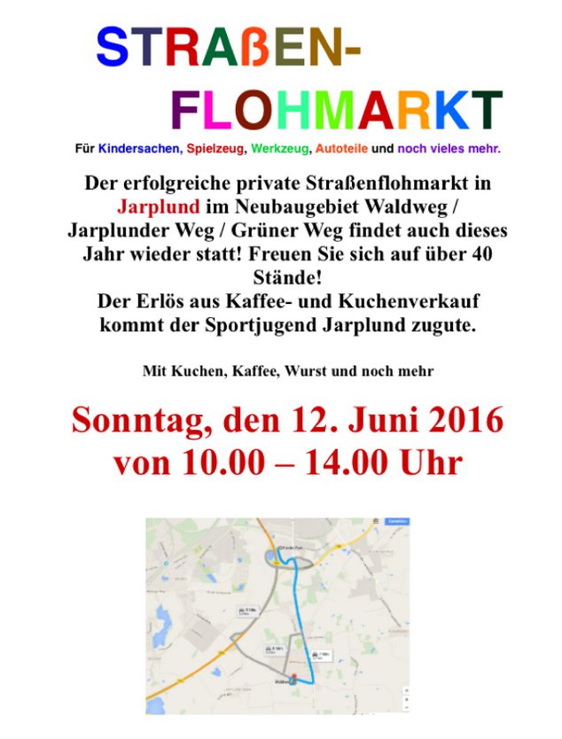 Strassenflohmarkt Jarplund 12.06.2016